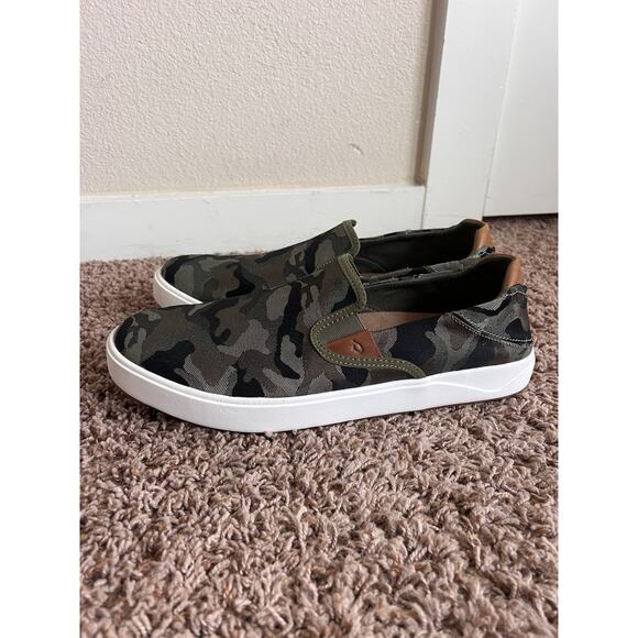 OluKai Lae’ahi Pa’i Men’s Slip-On Sneakers M11.5 Camo Canvas Comfort Shoes - Picture 11 of 13